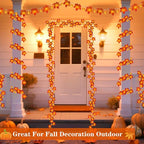 3 Pack Thanksgiving Decorations Fall Garland with Pumpkin Lights & Enlarged Maple Fall String Lights Pumpkin Decor, 30Ft 60LED Waterproof Battery Operated Christmas Fall Thanksgiving Decor for Home