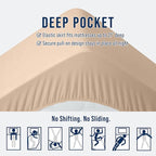 OLANLY King Quilted Fitted Mattress Pad – Soft Pillow Top Mattress Topper, Down Alternative Fill, Cooling Comfort Breathable Mattress Cover, Machine Washable Deep Pocket Mattress Protector, Beige