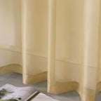 DUALIFE Antique Taupe Brown Sheer Curtains 84 Inch Length Grommet Light Brown Tan Semi Voile Curtain Panels Window Drapes for Living Room and Bedroom Window Treatments 2 Panels 52 x 84 Inch Natural