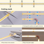 24V CCT COB LED Strip Lights Kit 65.6ft (2 Rolls of 32.8ft), 2700K-6500K Dimmable White Cuttable LED Tape Light CRI 93 with Remote Controller and Power Supply for Bedroom Indoor Decoration