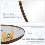 ANDY STAR Round Wall Mirror, 30 Inches Brushed Bronze Bathroom Mirror, Modern Vanity Mirror in Stainless Steel Frame
