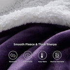Bedsure GentleSoft Sherpa Fleece Throw Blanket for Couch - Thick and Warm Throw for Girls and Women, Soft Fuzzy Plush Blanket for Winter, Purple, 50x60 Inches