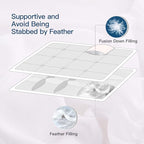 ELEMUSE Queen Size Extra Thick Fusion Goose Down Feather Filled Mattress Topper, Plush Fluffy Double Layer Pillowtop Mattress Pad Cover, Soft Featherbed with 8-21 Inch Deep Pocket