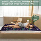 MAXYOYO Futon Mattress, Navy Star Japanese Floor Mattress Portable Quilted Bed Mattress, Extra Thick Folding Sleeping Pad Breathable Floor Lounger Guest Bed for Camping Couch, Full