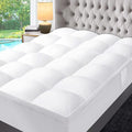 ABENE Mattress Topper for Back Pain Relief, Extra Thick Mattress Pad Pillowtop, Soft Mattress Protector Cover with 8"-21" Deep Pocket (Pure White, Twin, Feather Down)
