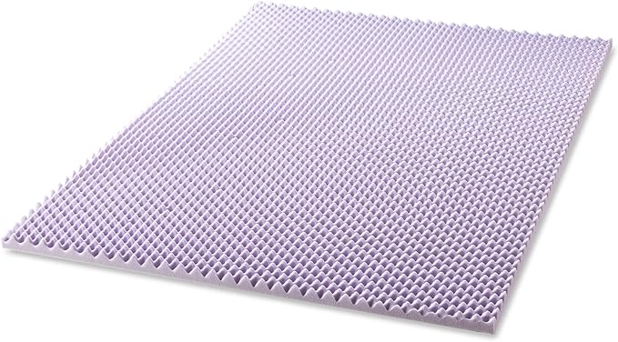 Best Price Mattress 1.5 Inch Egg Crate Memory Foam Mattress Topper with Soothing Lavender Infusion, CertiPUR-US Certified, Dorm Essentials, Twin