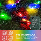 Battery Christmas Lights 4 Pack, 17ft 50 LED Dual Color Changing Mini String Light with 3 Auto-Timer Options and 12 Lighting Modes Waterproof Tree Lights (Warm White & Multicolor, 50 LEDs x 4 Pack)