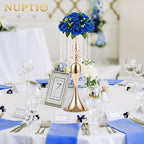 NUPTIO Flower Ball Arrangement Bouquet - 6 Pcs 9.5 inch Diameter Royal Blue Fake Flowers Roses Balls for Centerpieces Tables - Artificial Rose Arrangements for Wedding Centerpiece Table Decorations