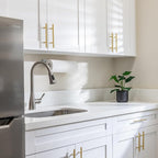 JOY DECOR 3 Pack Cabinet Handles, Gold Cabinet Pulls, 7-1/2 in Hole Center Kitchen Cabinet Handles, Stainless Steel T Bar Handles for Dresser Drawers