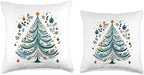 Scandinavian Nordic Winter Boho Christmas Tree Women Throw Pillow