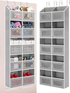 Over the Door Organizer - 10 Compartments, 80 lbs Load Behind Door Storage, Extra Large Hanging Storage Organization, Door Hanging Organizer for Bedroom, Bathroom, Nursery, Shoes, Diaper, Grey