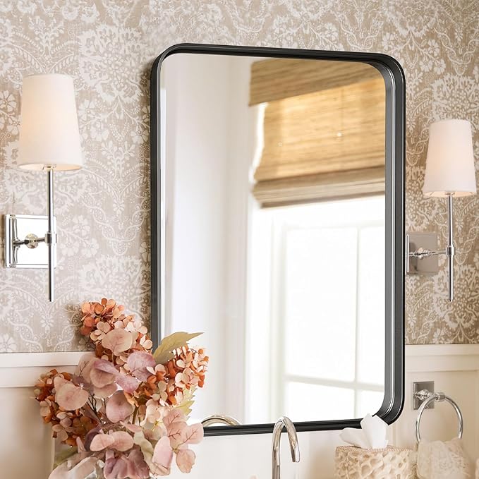Sweetcrispy 24x36 Inch Black Bathroom Mirrors for Wall, Bathroom Mirrors for Over Sink, Rectangle Wall Decor for Entryway, Bedroom, Vanity
