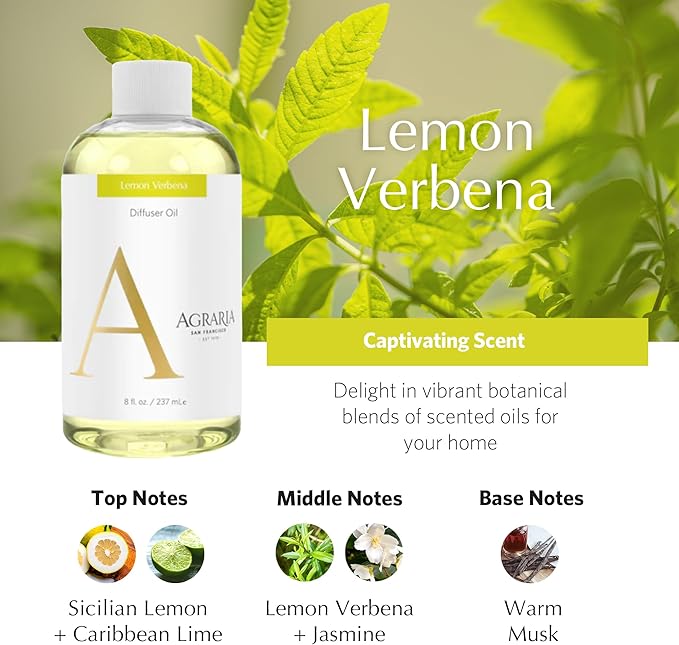 AGRARIA Reed Diffuser Refill, Scented Oil Home Fragrance, Reed Oil Diffuser Gift Set for All Occasions