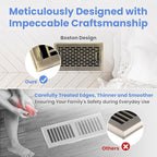 4x8 Inches 2 Pack Heavy Duty Walkable Floor Register - Easy Adjust Air Supply Lever Decorative Floor Vent Covers, Boston Design Vent Covers for Home - Antique Brass