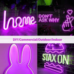 Lamomo LED Strip Lights, 32.8Ft Purple Neon Led Rope Lights, 0.65in/Cut DIY Flexible Silicone Waterproof 24V Led Light Strip for Bedroom,Indoor, Living Room, Kitchen（Power Adapter not Included）