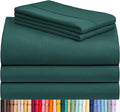 LuxClub 5 PC Split King Sheet Set, Breathable Luxury Bed Sheets, Deep Pockets Wrinkle Free Cooling Sheets Machine Washable Hotel Bedding Silky Soft - Emerald Split King