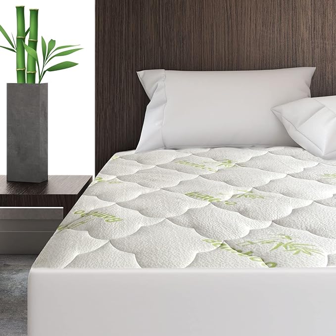 Air Mattress Cover Full Size Mattress Topper, Viscose Made from Bamboo Quilted Mattress Pad Topper, Noiseless Extra Plush Pillow Top Mattress Topper Full (15-23'' Deep Pocket)