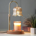 Candle Warmer Lamp with Timer: Adjustable Dimmable Height Adjustable Warming - Flower Shape Wax Lamp Jar Candles No Flame Modern Home Decor Table Lights - Home Living Bedroom