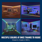 WiZ Connected 32.8 ft LED Light Strip For Your Smart Home - Flowing Multicolor LED, Color-Changing, Cuttable - Voice/App Control - Works with Google Home, Alexa & HomeKit
