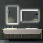 24x36Inch LED Mirror for Bathroom Anti-Fog 3 Colors Dimmable Lighted Mirror Wall Mounted Bathroom Mirror with Lights Horizontal/Vertical Smart Bathroom Mirror