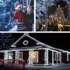 105FT 300LEDs Christmas Lights Outdoor Indoor String Lights 8 Modes Memory Function for Christmas Tree Party Decoration, UL Listed (4 Sets CONNECTABLE) White