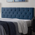 Lucid Mid-Rise Upholstered Headboard - Diamond Tufted - Padded Polyester - Adjustable Height from 34” to 46” - Easy Assembly - Bed Frame or Wall Mount - Sturdy - Cobalt - Full / Full XL Size