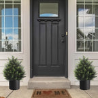 2FT Artificial Cedar Topiary Tree Lifelike Faux Cedar Pines Christmas Trees UV Rated Faux Shrubs Everygreen Plants for Front Porch Outdoor Decor Set of 2