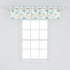 Ambesonne Turtles Window Valance Pack of 2, Illustration of Repeating Motifs of Animal Print in Assorted Tones, Rod Pocket Curtain Valances for Kitchen Bedroom, 42" X 12", Seafoam and Grey Yellow