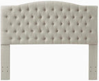 24KF Upholstered Tufted Button Linen Fabric Headboard,Comfortable Fashional Headboard Queen/Full Size,Linen