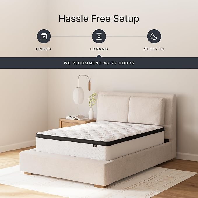 Ashley Chime California King Mattress Hybrid 12 Inch Firm Memory Foam for Pressure Relief, Mattress In a Box with Cooling Gel, Fiberglass Free