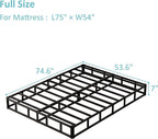 7 Inch Full Size Box Spring Bed Base, Low Profile Metal Boxspring Full Size with Fabric Cover, 3000 Lbs Max Weight Capacity Mattress Foundation, Noise-Free, Easy Assembly