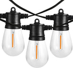Banord 102FT Outdoor String Lights, Waterproof Patio Lights with 35 Shatterproof LED Bulb Hanging Light String, Black String Light Vintage Party Lights for Garden, Backyard, Porch, Cafe, Deck, Wedding