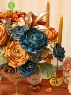 Alecono Artificial Flowers, Orange Fake Flowers for Fall Wedding Bouquets, Wedding Cake Flowers for Table Centerpieces Birthday Party Home Autumn Decor