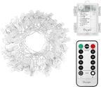 Decute 50LED Photo Clips String Lights Holder Timer Function 8 Modes Dimmable with Remote, 17FT Fairy Starry Lights for Christmas Card Bedroom Wedding Party Hanging Photos Pictures Memos, Warm White