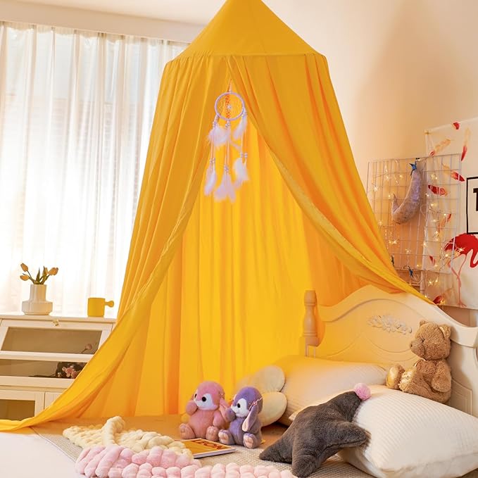 dix-rainbow Princess Decor Canopy for Kids Bed, Soft and Durable Bed Canopy for Girls Room Tent Canopy Dreamy Mosquito Net Bedding, Children Reading Nook Canopies Indoor