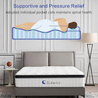 12 Inch King Size Hybrid Mattress - Medium Firm, Memory Foam & Pocket Springs, Motion Isolation, Edge Support, Pressure Relief, Ships Compressed