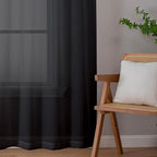 Aiyufeng Black Sheer Curtains 96" Long for Living Room Windows, Voile Sheer Casual Light Filtering Window Curtain Drapes for Bedroom, 40" Wide, Set of 2