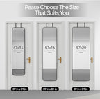 47x14 Mirror Rectangle Full Body Length Door Hanging Wall Mounted Metal Frame Dressing Make-up Mirrors for Entryway Bedroom Bathroom Living Room 47 14 inch Black