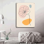 Metal Tin Signs Abstract Flower Line Art Metal Tin Signs 12x16inch Tin Sign