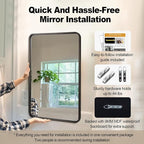 ANDY STAR Bronze Bathroom Mirror, 30x36 Inch Oil Rubbed Bronze Mirror, Bronze Mirrors for Wall, Bronze Vanity Mirror Metal Framed, Iron Tube, 1’’ Deep, Wall-Mounted Horizontally/Vertically