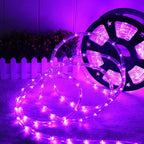 50ft 360 LED Purple Rope Lights, 110V Connectable Purple Led Strip Lights, Halloween Decoration Outdoor Lights for Deck, Patio, Pool, Camping, Landscape, Bedroom, Christmas Decor