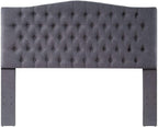 24KF Upholstered Tufted Button Linen Fabric Headboard,Comfortable Fashional Headboard Queen/Full Size,Dark Gray