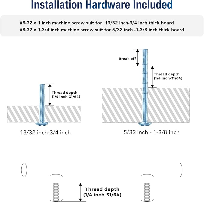 JOY DECOR 10 Pack Cabinet Handles, Black Cabinet Pulls, 10 in Hole Center Kitchen Hardware, Stainless Steel T Bar Handles for Dresser Drawers