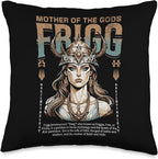 Nordic Vikings Legends Old Norse Mythology Gods Frigg Nordic Scandinavian Legends Old Norse Mythology Gods Throw Pillow, 16x16, Multicolor