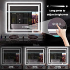 LED Mirror for Bathroom, 55"X30" with 8 RGB Backlit +3 Front Lit (Adjustable Individually), Anti-Fog, Large Lighted Bathroom Vanity Mirror for Wall,Shatterproof,Memory Function,Tempered Glass