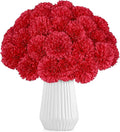 36 Pcs Artificial Chrysanthemums Flowers Red Flowers Fake Mums Silk Flowers for Spring Home Decor Christmas Floral Arrangement Halloween Table Centerpiece