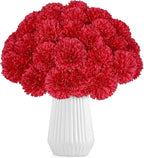 36 Pcs Artificial Chrysanthemums Flowers Red Flowers Fake Mums Silk Flowers for Spring Home Decor Christmas Floral Arrangement Halloween Table Centerpiece