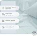Linen Home 100% Cotton Percale Sheets California King Size, Blue Duck Egg, Deep Pocket, 4 Pieces Set - 1 Flat, 1 Deep Pocket Fitted Sheet and 2 Pillowcases, Crisp Cool and Strong Bed Linen