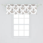 Ambesonne Vintage Nautical Tattoo Window Valance Pack of 2, Repetitive Anchor and Motif Maritime Pattern, Rod Pocket Curtain Valances for Kitchen Bedroom, 42" X 18", Pale Cinnamon Pale Grey