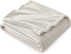 Bedsure GentleSoft Fleece Throw Blanket Linen - 300GSM Soft Lightweight Plush Cozy Blankets for Bed, Sofa, Couch, Travel, Camping, 50x60 inches
